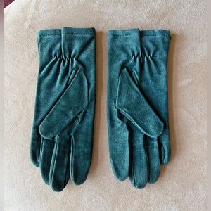 Grandoe Wm’s Sz M Forest Green Genuine Leather Suede Gloves